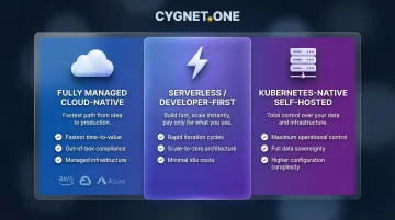 Three AI deployment platform categories comparison infographic for enterprise teams