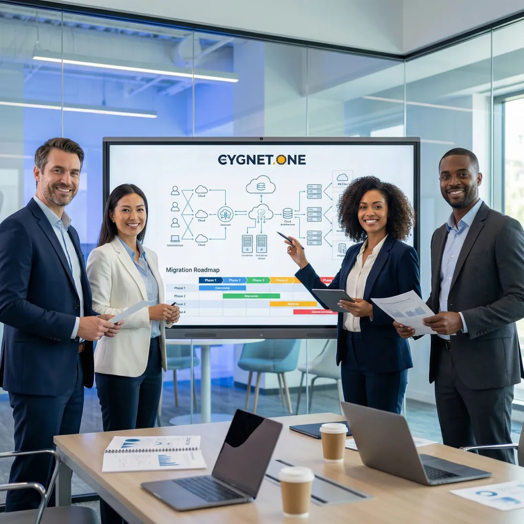Enterprise cloud transformation strategy consultants working on architecture design