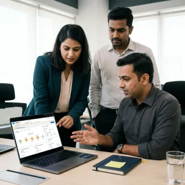 Salesforce Marketing Cloud implementation team reviewing dashboards