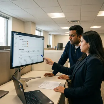 Incident response team reviewing cybersecurity recovery steps