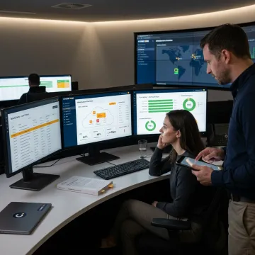 Managed IT operations team monitoring systems