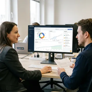 Cloud FinOps consultants reviewing cost dashboards