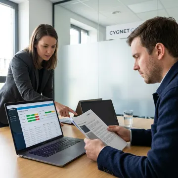 Cybersecurity team analyzing healthcare compliance and threat monitoring workflows