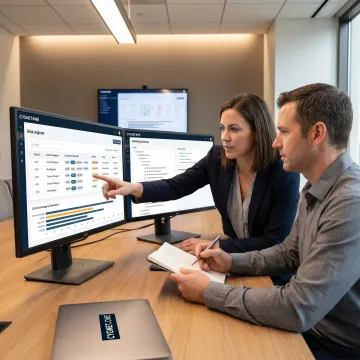 Consultants mapping cybersecurity risk process