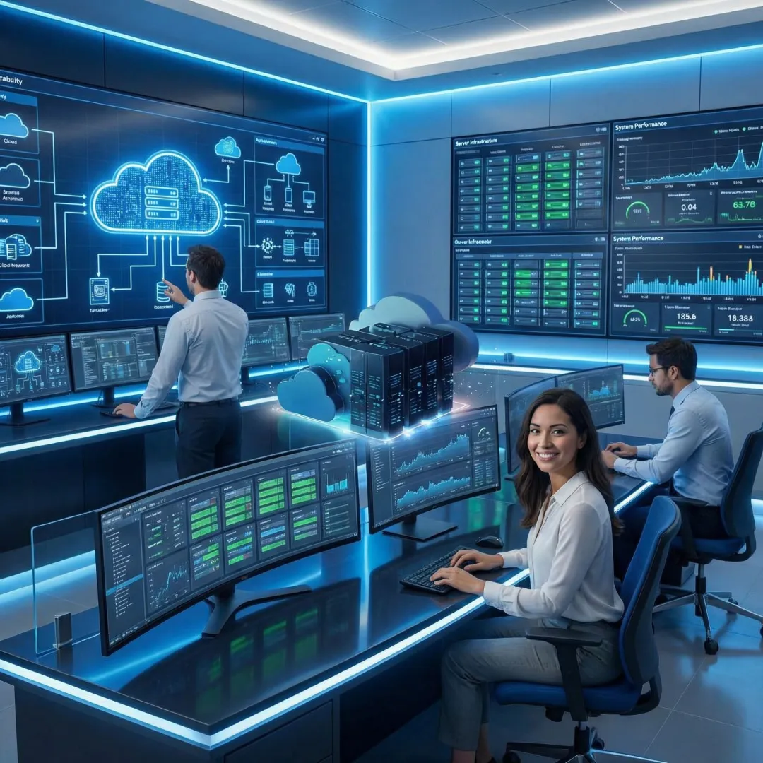 Enterprise digital engineering team working on cloud and managed services solutions