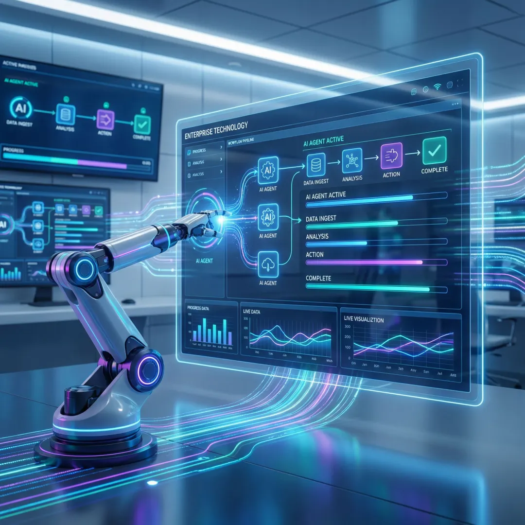 Enterprise team deploying agentic AI systems across digital workflows