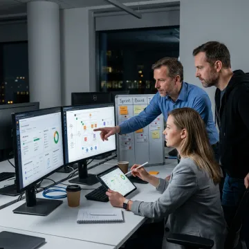 Agile product engineering team planning a digital platform