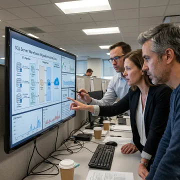 Data engineers planning a SQL Server warehouse migration process