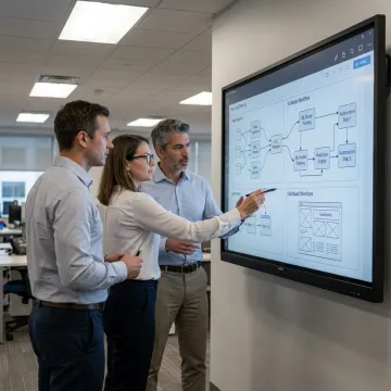 Consultants mapping an analytics implementation process