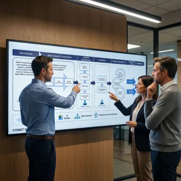 Automation specialists mapping enterprise workflow process