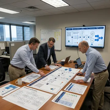 Consultants planning integrated business systems