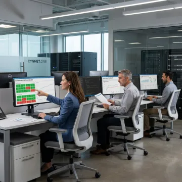 QA engineers reviewing software testing dashboards
