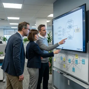 Consultants mapping a data governance process