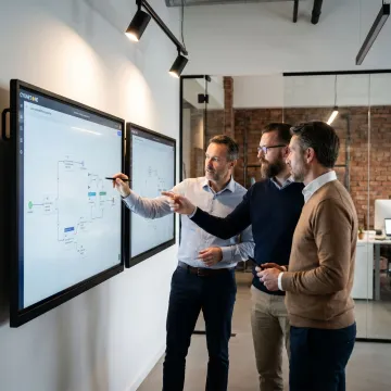 Low-code consultant designing enterprise workflow automation