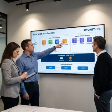 Consultants planning insurance IT architecture