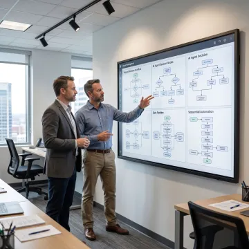 Automation consultants mapping enterprise workflows