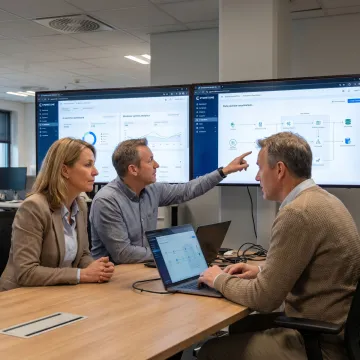 Enterprise team using intelligent automation dashboards