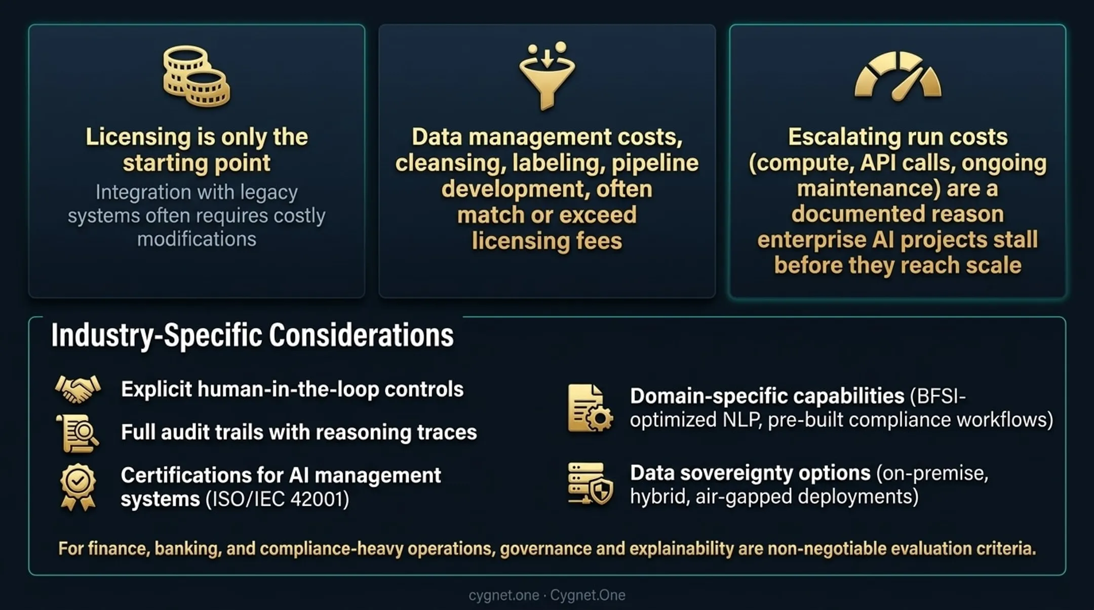 Five enterprise AI agent platform evaluation criteria framework with key decision factors