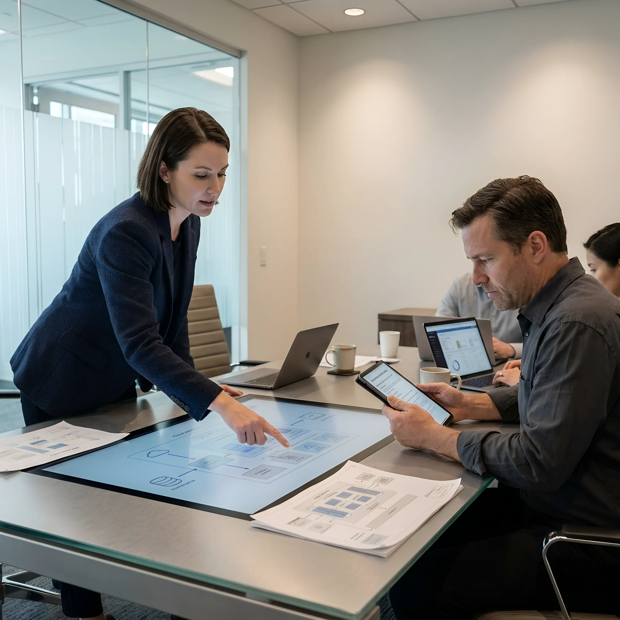 Consultants planning integrated business systems