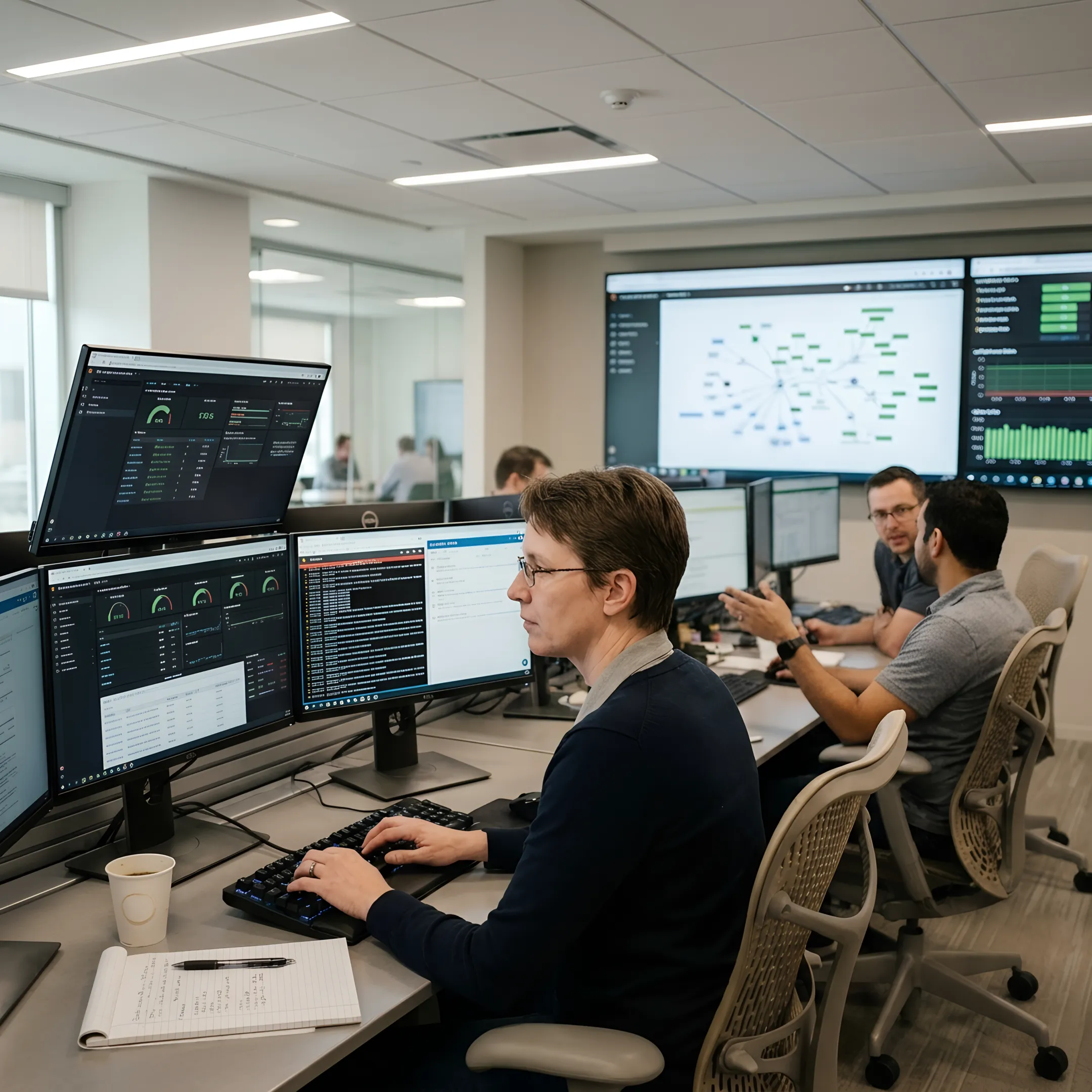 Managed IT support team monitoring enterprise systems