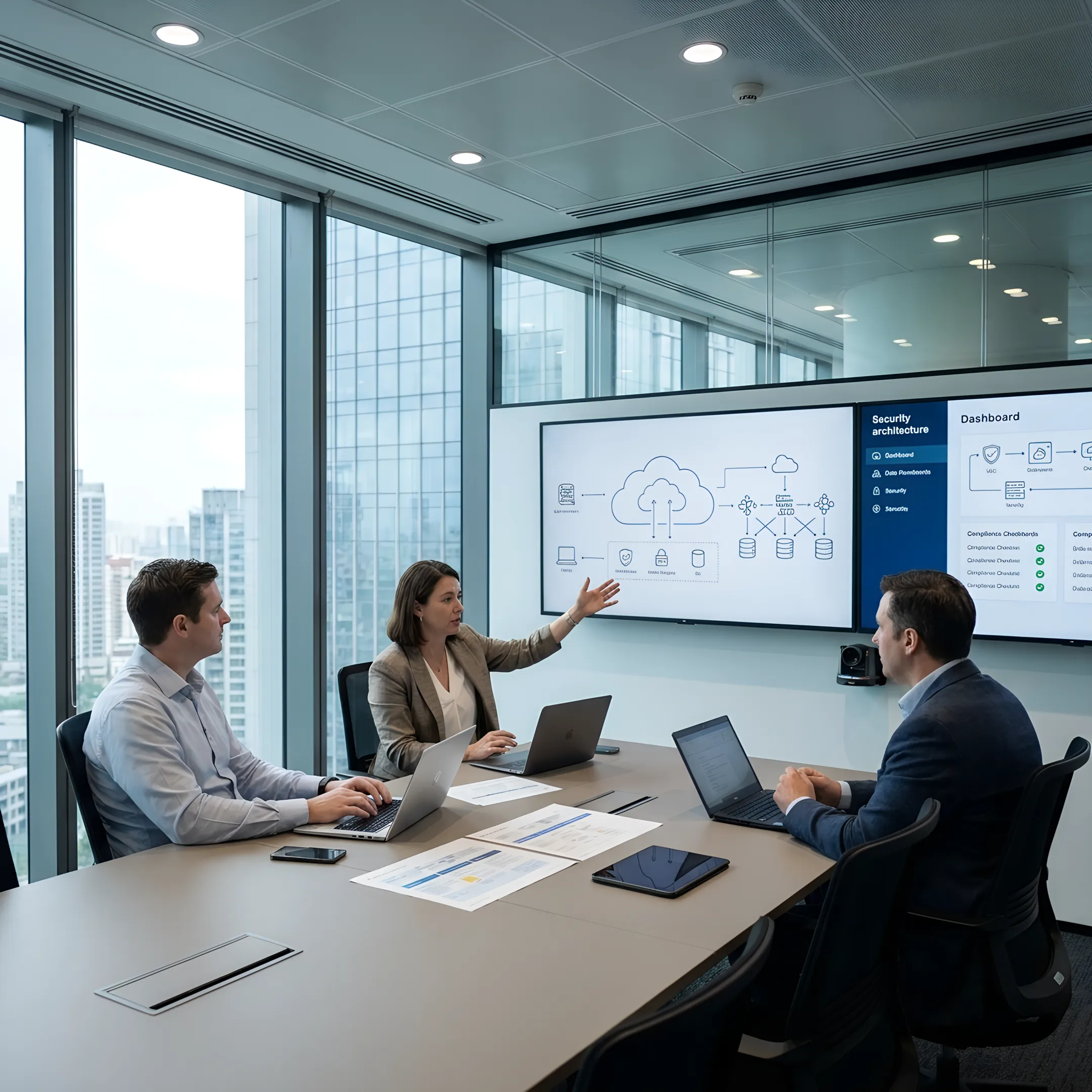 Enterprise architects planning a digital transformation roadmap