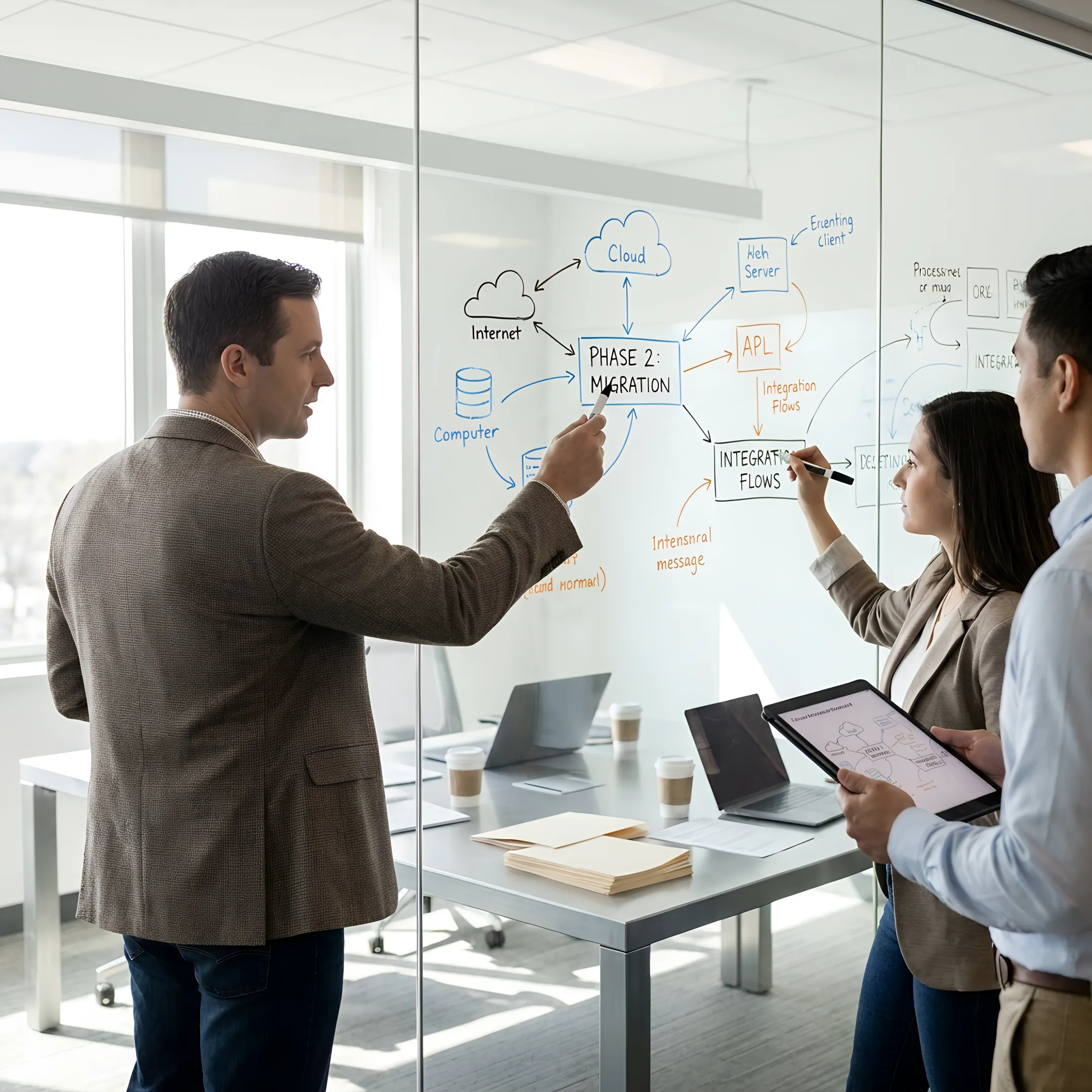 Consultants mapping an enterprise architecture process