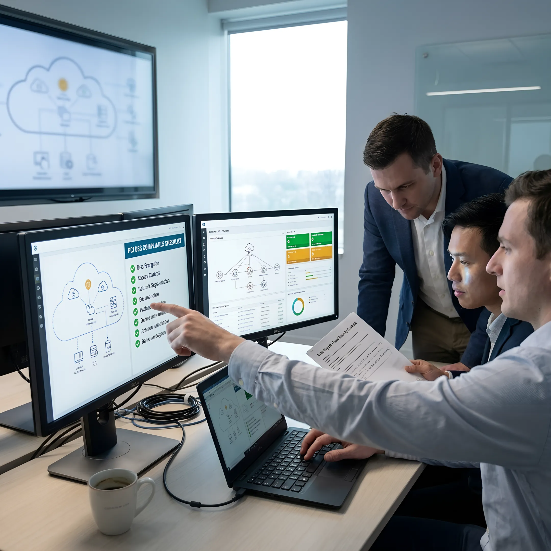 Secure AWS payment architecture and PCI compliance dashboard