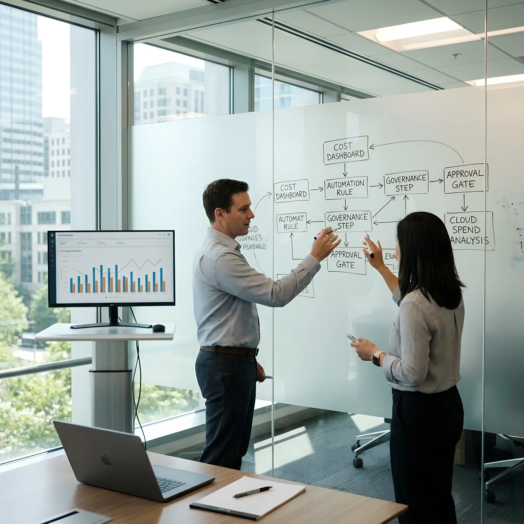 Consultants mapping a Cloud FinOps process