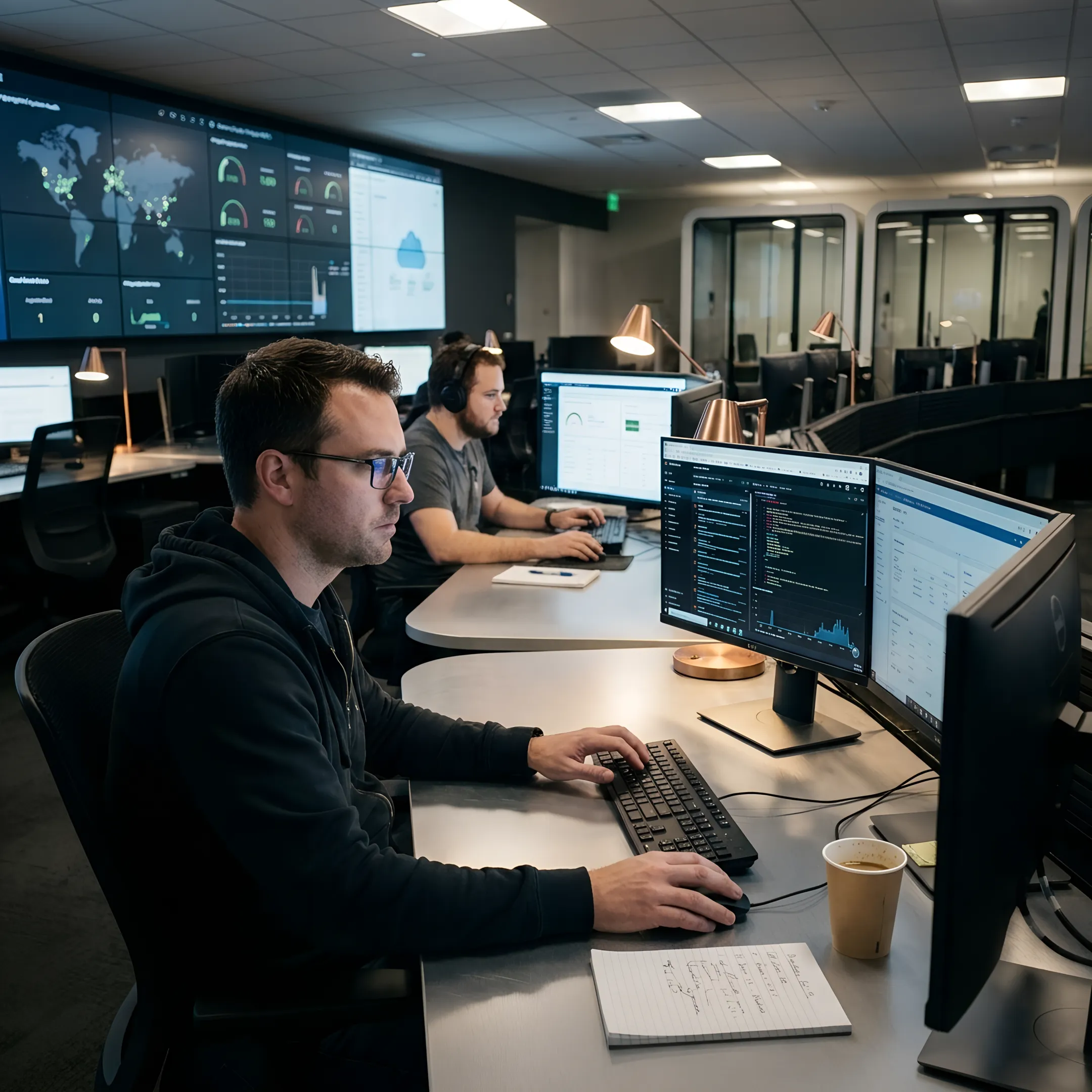Managed IT support team monitoring enterprise systems