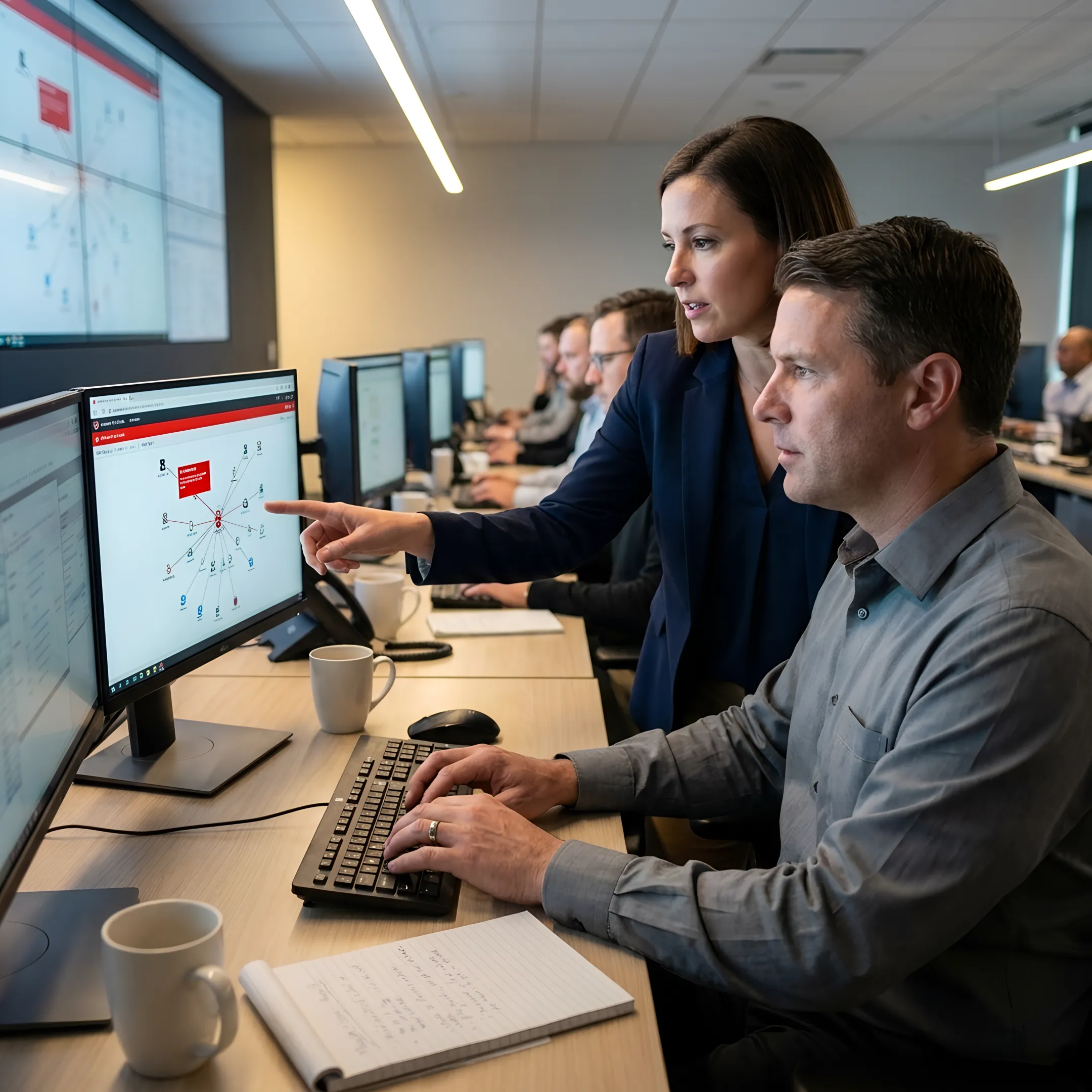 Cybersecurity team monitoring public sector incident response alerts