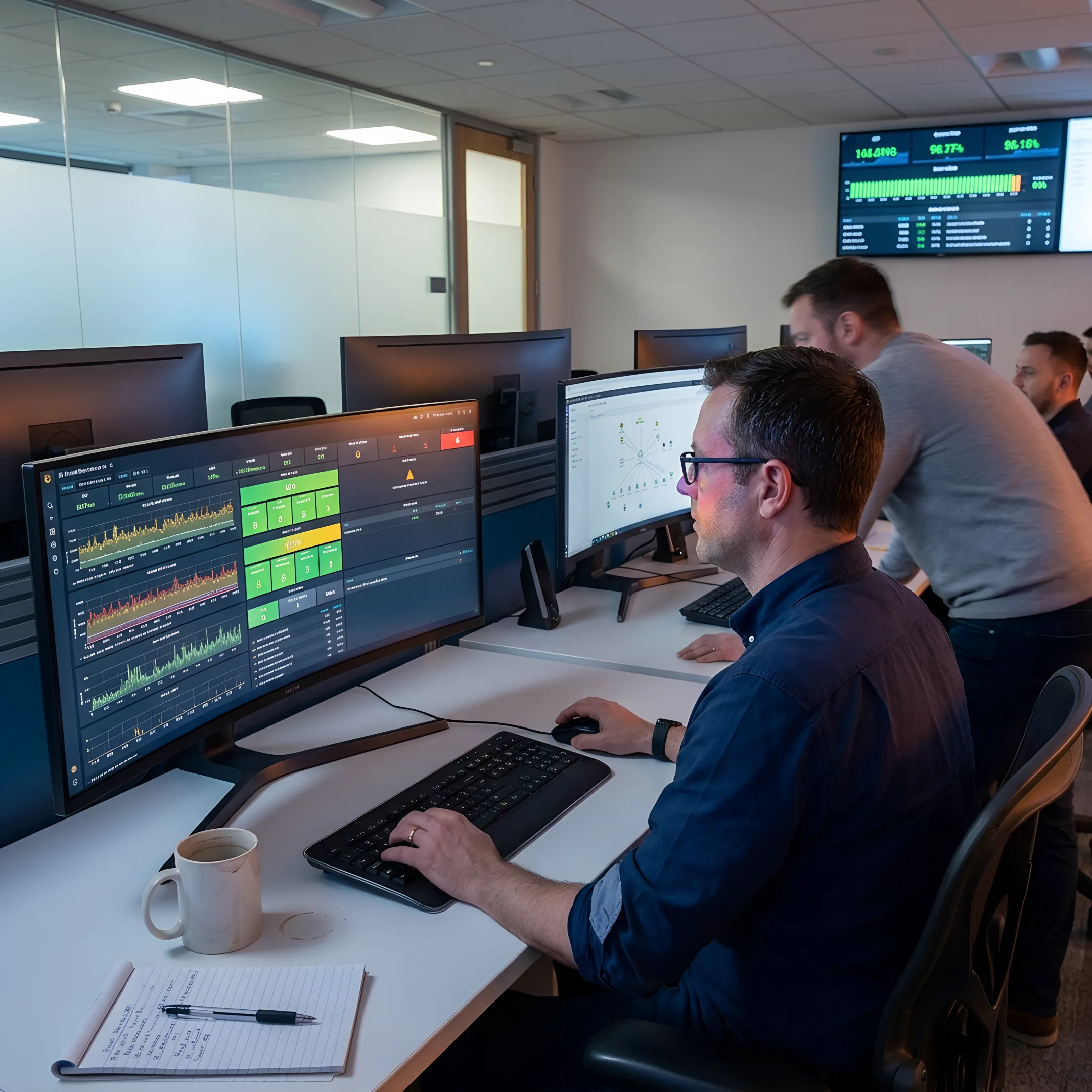 Cloud infrastructure operations team monitoring enterprise systems