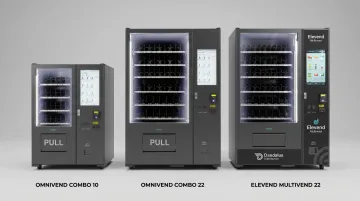 Daedalus Distribution Vendekin touchscreen vending machine lineup three models displayed