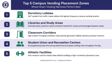 5 best campus vending machine placement zones ranked by foot traffic
