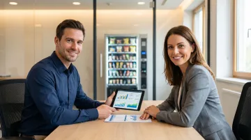 Independent vending operator presenting data-driven performance report to location manager