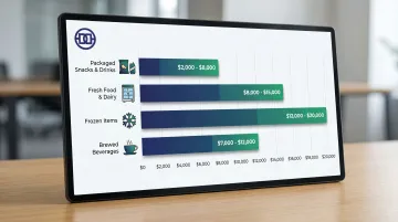 Smart vending machine cost ranges by product category from snacks to frozen items