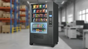 QFV 50 combo vending machine with snack and cold drink selections displayed