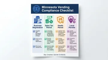 Minnesota vending machine compliance checklist covering permits licenses and tax requirements