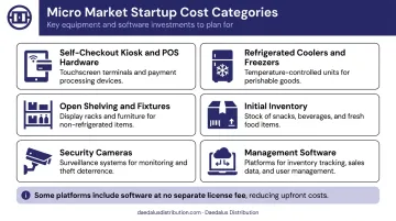 Micro market startup cost categories checklist with equipment and setup components