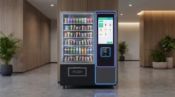 Vendekin smart vending machine touchscreen interface displaying cashless payment options
