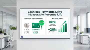 Cashless vending machine sales growth statistics showing 110 percent revenue increase