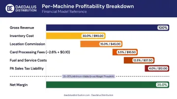 Vending machine per-location financial model inputs margin and profitability breakdown