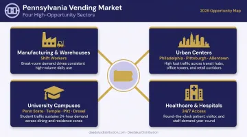 Pennsylvania vending machine market opportunity sectors including manufacturing healthcare and universities