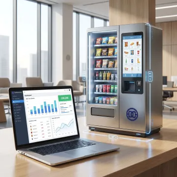 Cloud-connected vending management dashboard and machine