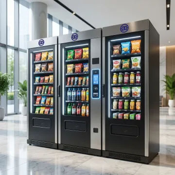 Modern smart vending machines in a commercial setting