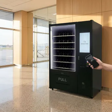 Cashless vending machine in commercial space