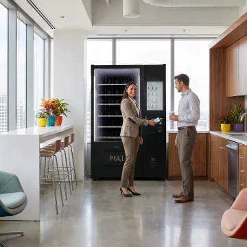 Smart office vending machine in a break room