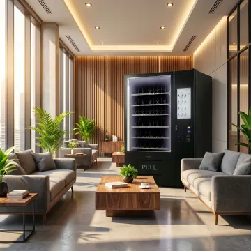 Cashless vending machine in an office lounge