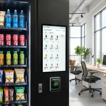Cashless vending machine with touchscreen interface