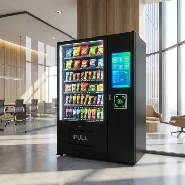 Cashless vending machine in commercial space
