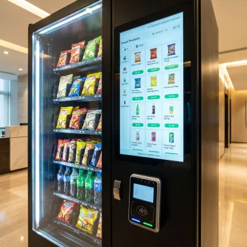 Cashless smart vending machine with touchscreen